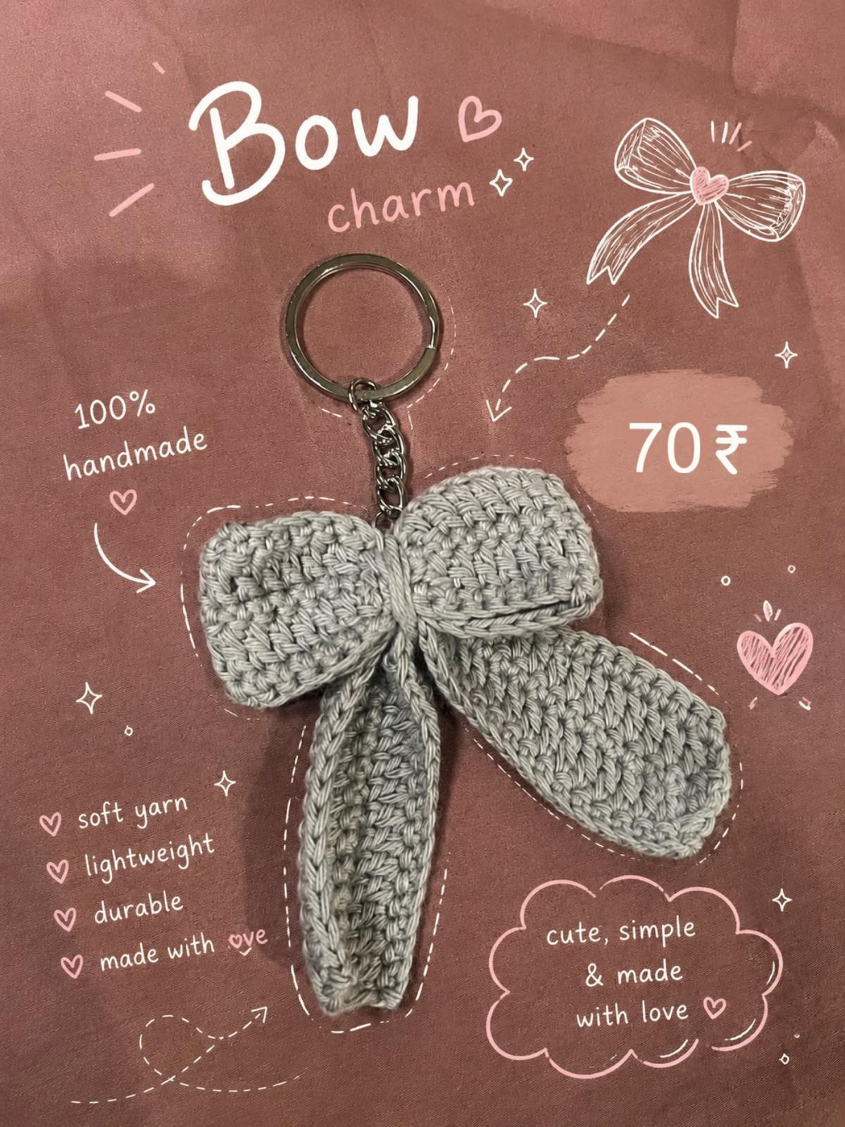 Handmade crochet keychain — Bow keychain